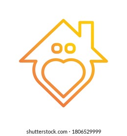Home icon solid flat symbol design gradient style