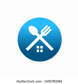 home icon with a spoon and fork