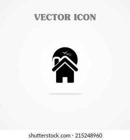 home icon with sun & bird