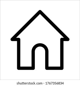 Icono del hogar - símbolo de la casa vectorial color de estilo plano editable sobre fondo blanco