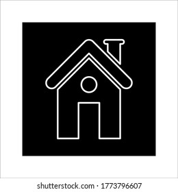 Icono del hogar - símbolo de la casa vectorial color de estilo plano editable sobre fondo blanco