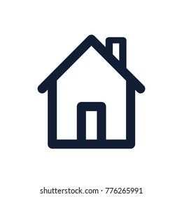home icon symbol in simple flat design on white background,vector illustration.