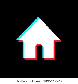 Home icon, symbol social media. Social media concept. Isolated on black background
