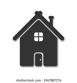 Home icon symbol. Vector house sign. Illustration Flat Design. Business Element. Black and White