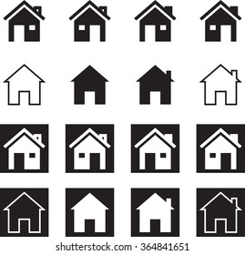 Ilustración de vectores de símbolos de icono residencial