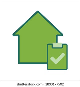 Heimsymbol. Home Symbol mit Aufgabe . Home-Icon-Konzept für mobile und Web-Design, Design-Element. Logo-Illustration des Hauses.