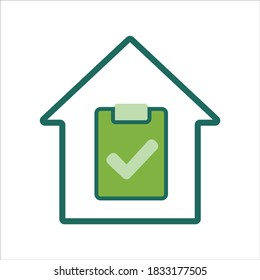 Heimsymbol. Home Symbol mit Aufgabe . Home-Icon-Konzept für mobile und Web-Design, Design-Element. Logo-Illustration des Hauses.