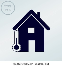 Home icon with Thermometer icon 