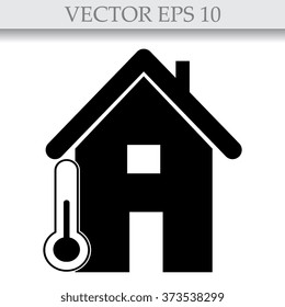Home icon with Thermometer icon 