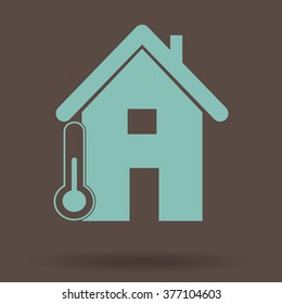 Home icon with Thermometer icon 