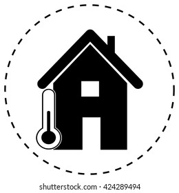 Home icon with Thermometer icon 