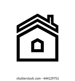 Home icon. thin black logo. vector.