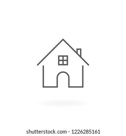 Home icon. Home icon in thin line style. Symbol of House with door and window