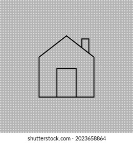 Home icon transparent. Vector symbol of transparent house. Linear outline illustration.