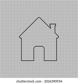 Home icon transparent. Vector symbol of transparent house. Linear outline illustration.