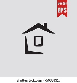 Home icon in trendy isolated on grey background.Vector illustration.