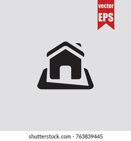 Home icon in trendy isolated on grey background.Vector illustration.