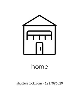 home icon. Trendy modern flat linear vector home icon on white background from thin line collection, outline vector illustration