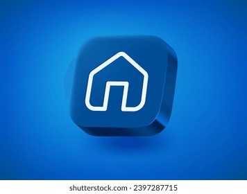 Home icon. Vector 3d illustration of app button