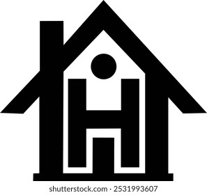 Diseño de Arte vectorial de icono de casa. Símbolo de casa simple. Icono de construcción. Ilustración vectorial.