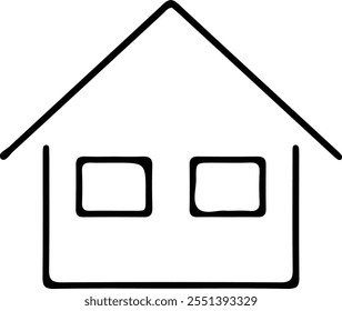 home icon vector Black icon of a house on a white background