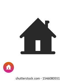 Home icon vector black and white pictogram isolated, flat house shape or silhouette symbol modern