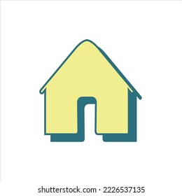Home icon vector blend of two colors for navigation menus and other design needs, flat icon