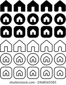 Home icon vector. Contact icon set.