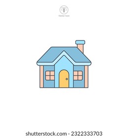 El vector de icono del hogar muestra una casa estilizada. Representa el concepto de hogar, vivienda, domesticidad o retorno al principio