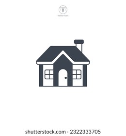 El vector de icono del hogar muestra una casa estilizada. Representa el concepto de hogar, vivienda, domesticidad o retorno al principio