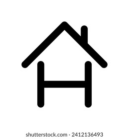 Home icon vector. House icon line illustration isolated on white background.