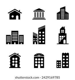 Home icon vector icon illustration of apartment, house, hospital, bank, building and shopping mall can be used on websites, landing pages and mobile apps