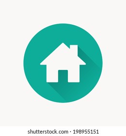 Home icon , Vector illustration flat design with long shadow