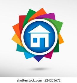 Home icon, vector illustration. Flat design style 