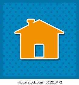 Home. icon, vector illustration. Flat design style