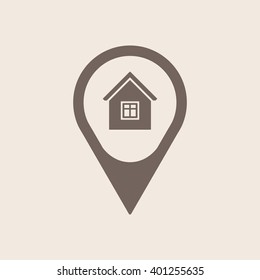  home  icon, vector illustration. Flat design style