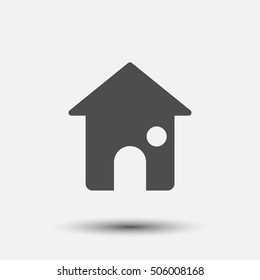 Home icon. vector illustration with grey background. simple design