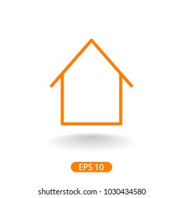 Home icon vector illustration. Linear symbol with thin outline. The thickness is edited. Minimalist style. 