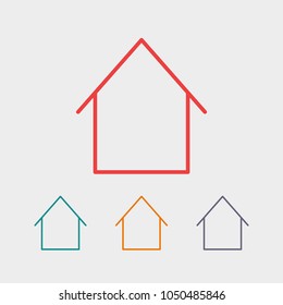Home icon vector illustration. Linear symbol with thin outline. The thickness is edited. Minimalist style. 