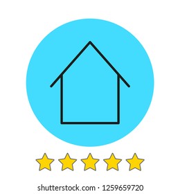 Home icon vector illustration. Linear symbol with thin outline. The thickness is edited. Minimalist style. 