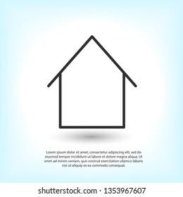 Home icon vector illustration. Linear symbol with thin outline. The thickness is edited. Minimalist style. 