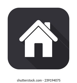 home icon - vector illustration with long shadow 