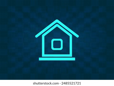 home icon vector illustration on blue background