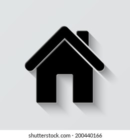 home icon - vector illustration with shadow on light background