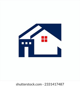 Home icon. vector illustration. Simple geometric house logo design.