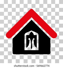 Home icon. Vector illustration style is flat iconic bicolor symbol, intensive red and black colors, transparent background. Designed for web and software interfaces.