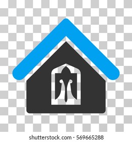 Home icon. Vector illustration style is flat iconic bicolor symbol, blue and gray colors, transparent background. Designed for web and software interfaces.
