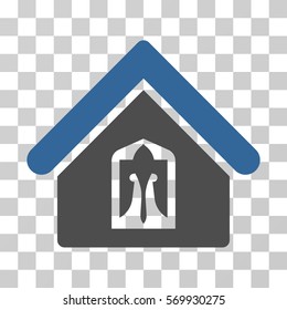 Home icon. Vector illustration style is flat iconic bicolor symbol, cobalt and gray colors, transparent background. Designed for web and software interfaces.