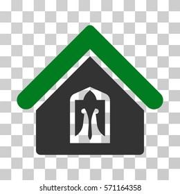 Home icon. Vector illustration style is flat iconic bicolor symbol, green and gray colors, transparent background. Designed for web and software interfaces.