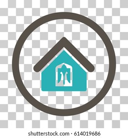 Home icon. Vector illustration style is flat iconic bicolor symbol, grey and cyan colors, transparent background. Designed for web and software interfaces.